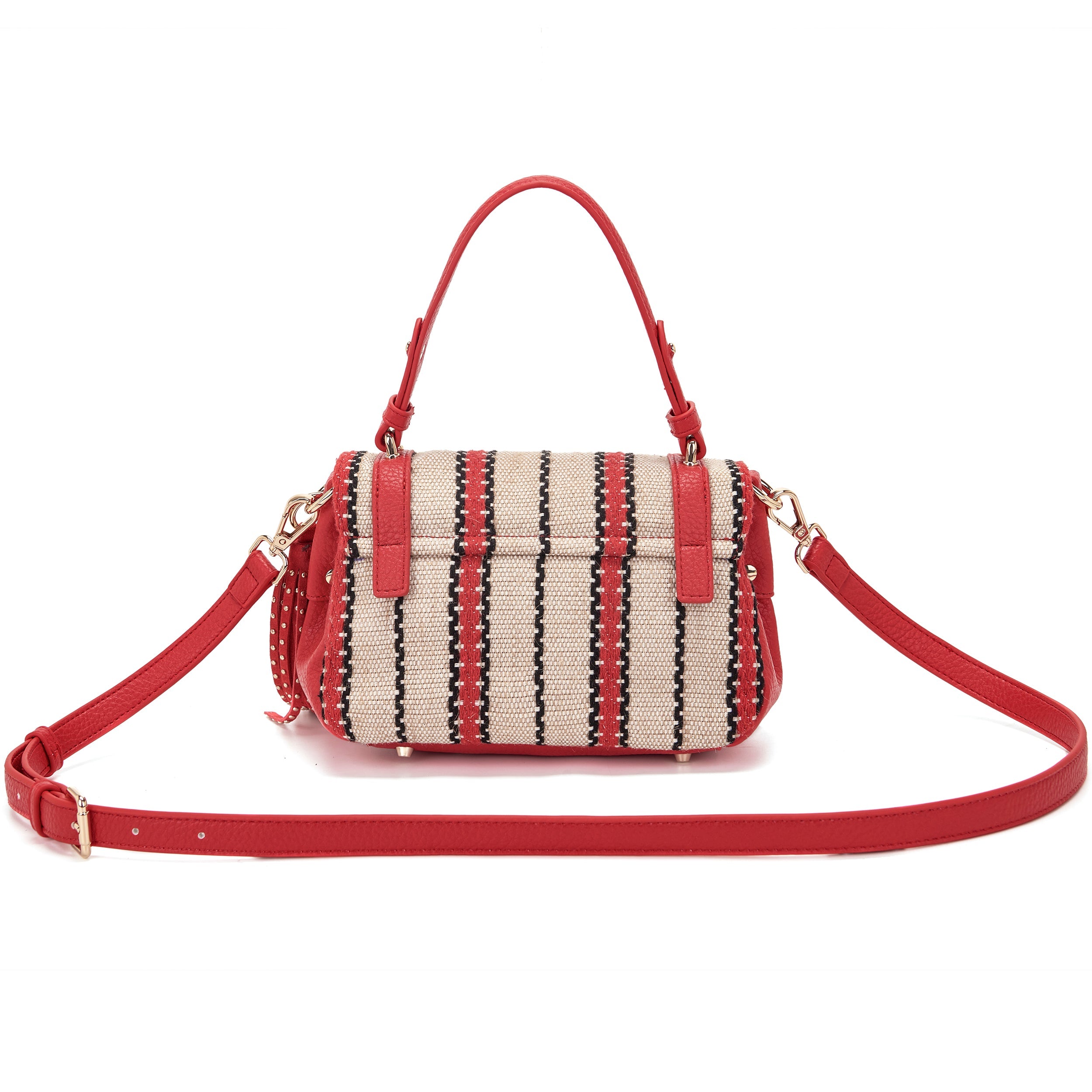 La Carrie Atena Bicolor cabas canvas rouge 22 cm