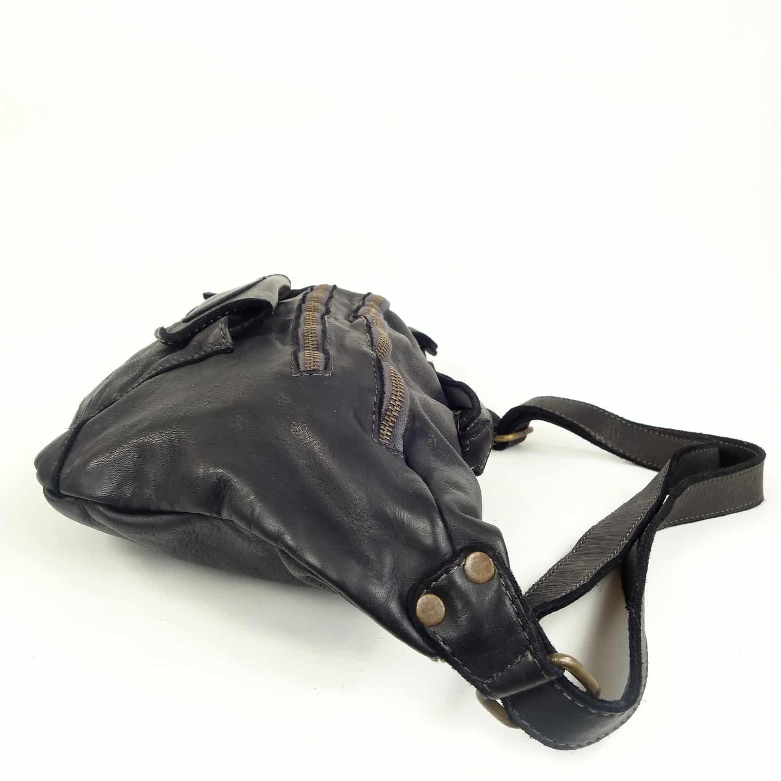 Collection Esprit Cuir DARIO sac banane XL noir cuir