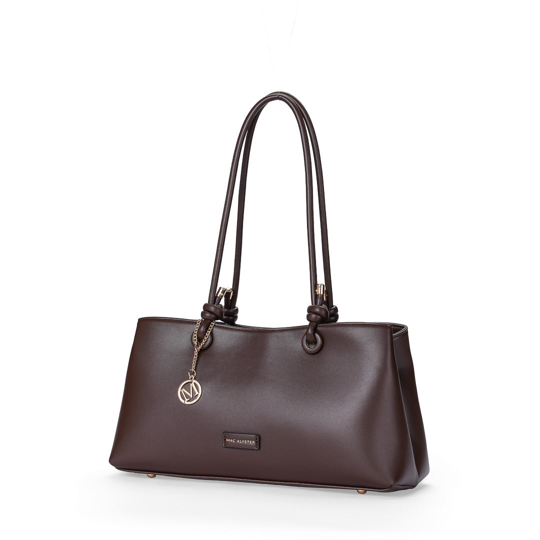 MAC ALYSTER MANDORA sac shopping allongé chocolat pailleté