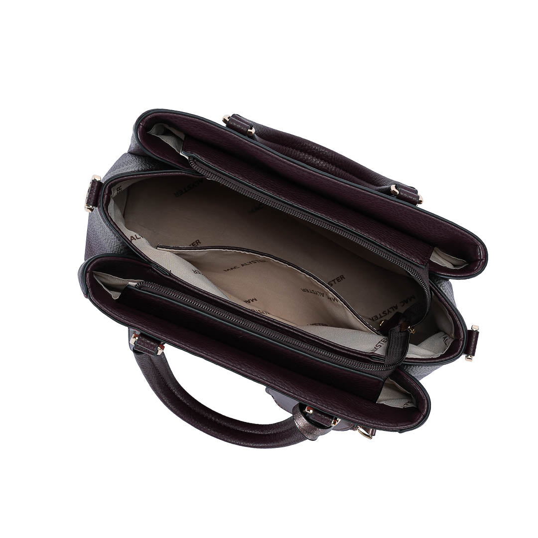 MAC ALYSTER CRYSTALE sac à main bordeaux pailleté bandoulière