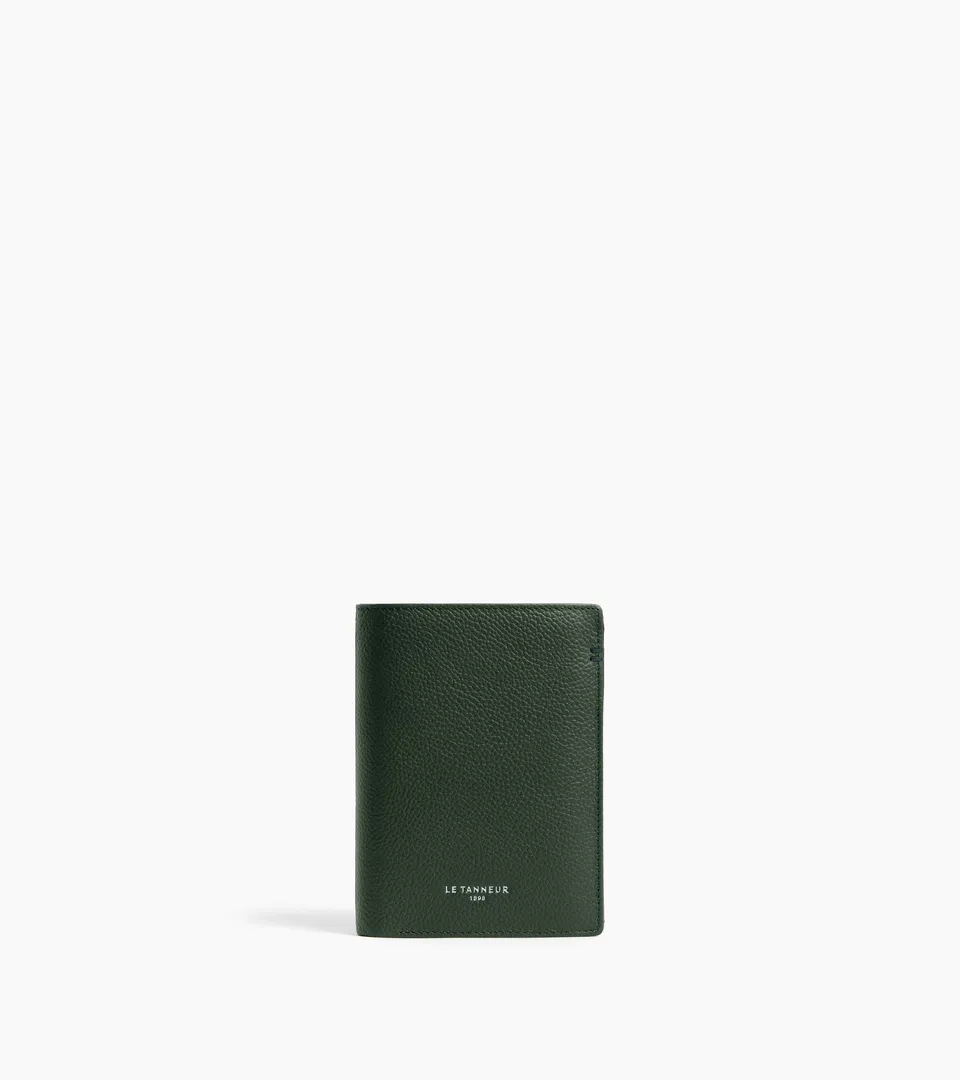 Le Tanneur Lucien portefeuille cuir vert malachite zippé