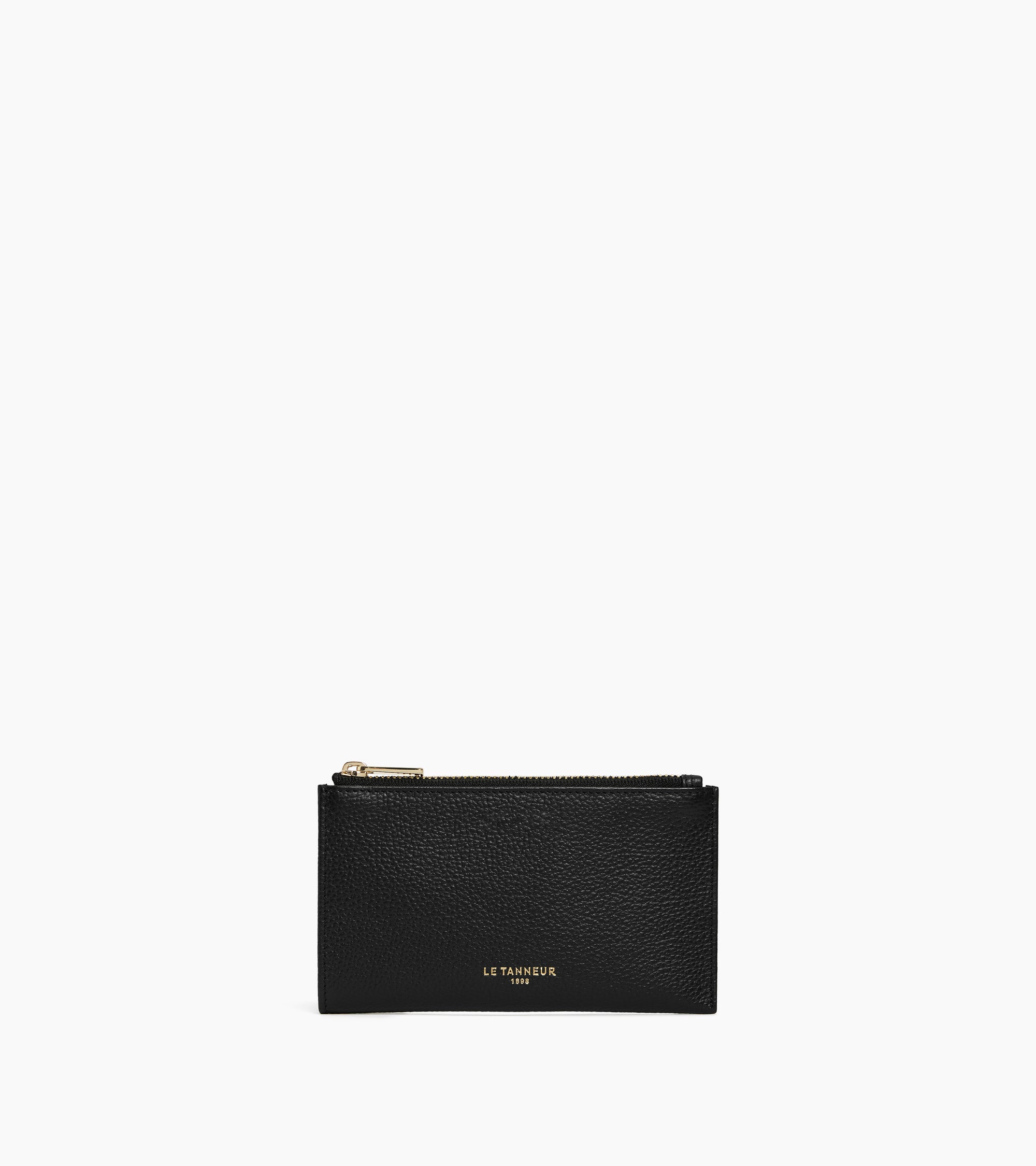 Le Tanneur Albertine étui clés zippé cuir grainé noir