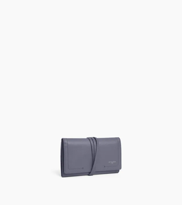 Le Tanneur Luggage coffret bijoux voyage cuir grainé steel blue