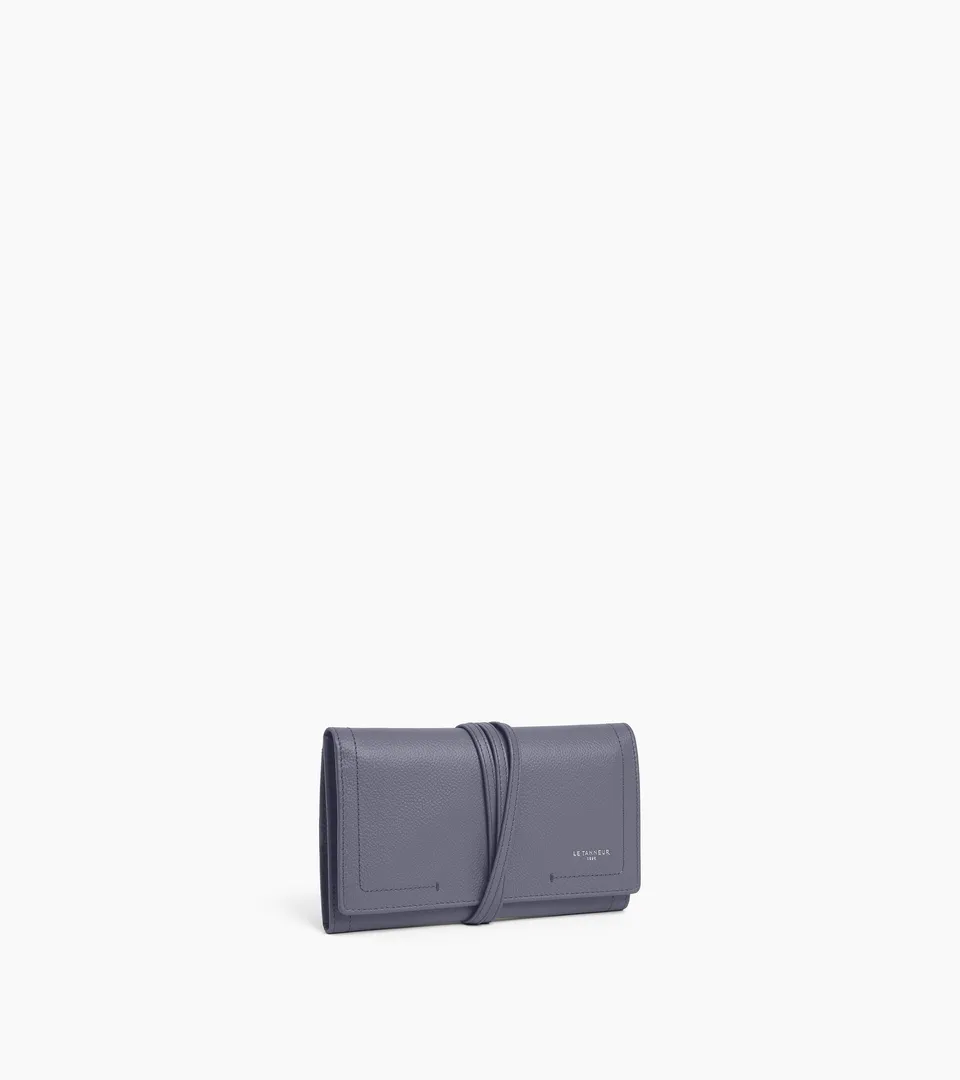 Le Tanneur Luggage coffret bijoux voyage cuir grainé steel blue