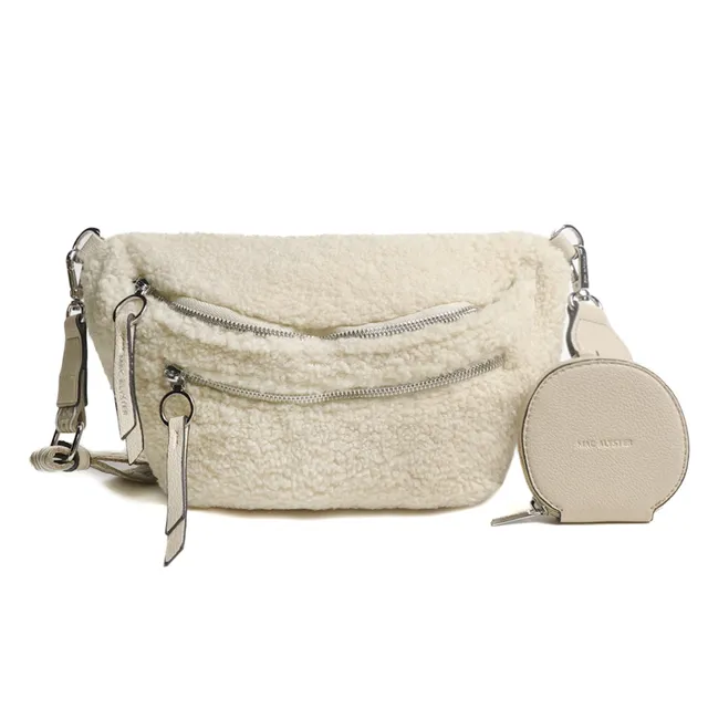 Mac Alyster Moumoute sac banane femme beige double poche