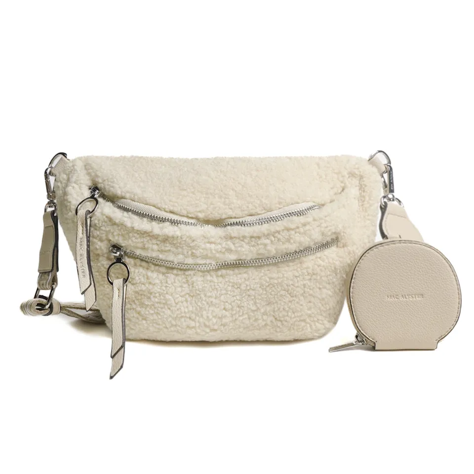 Mac Alyster Moumoute sac banane femme beige double poche