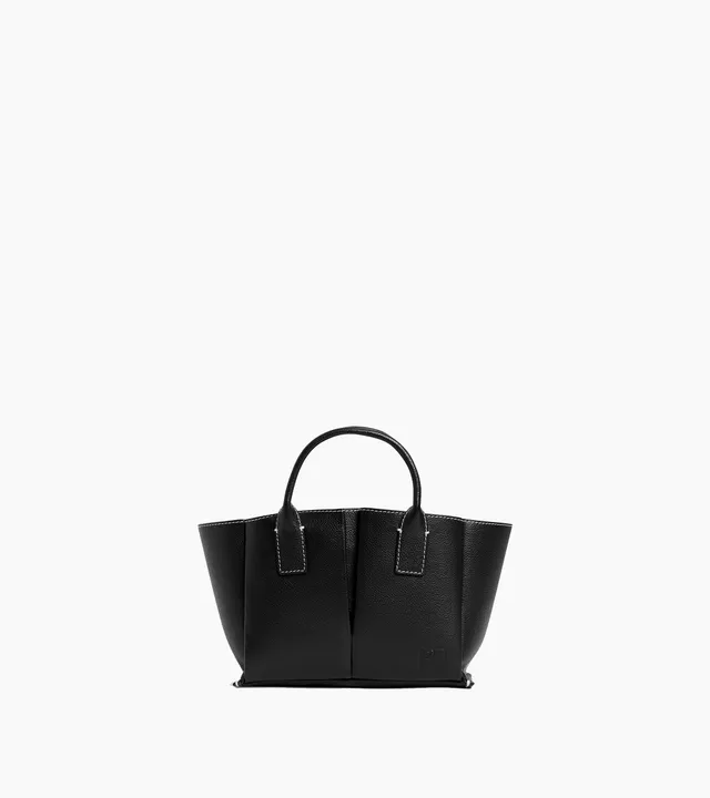 Le Tanneur Elena petit sac à main cuir grainé noir