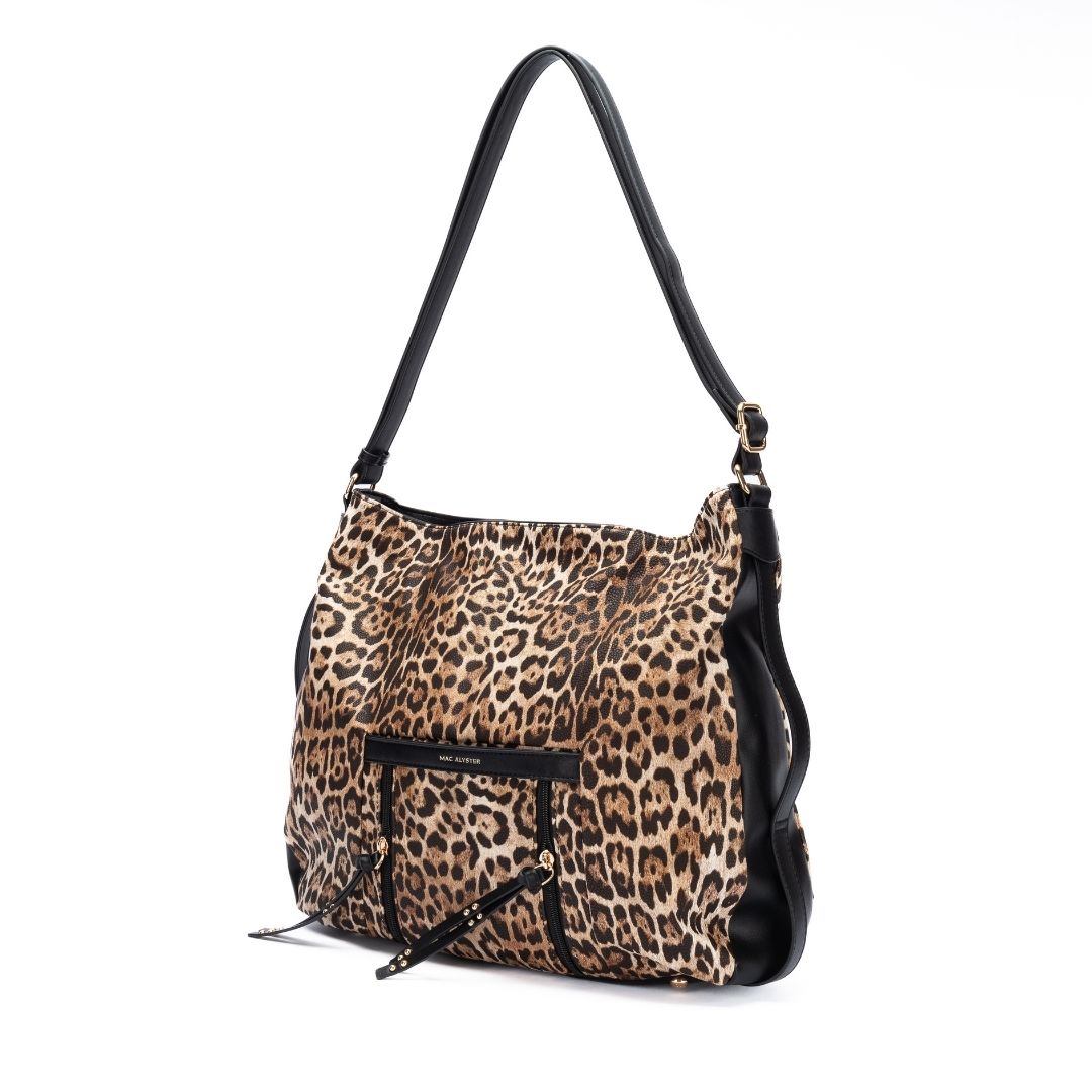 MAC ALYSTER Léopard sac besace noir imprimé animal