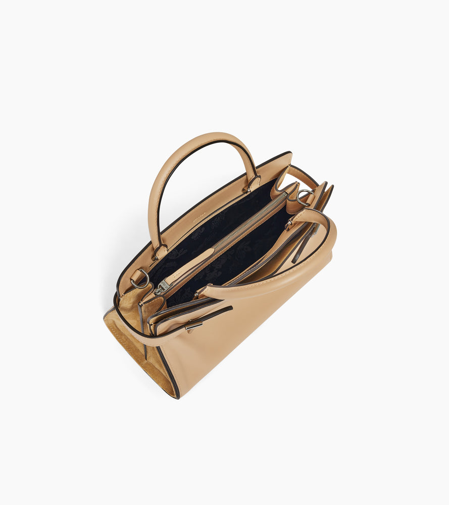 Le Tanneur Emie sac à main cuir lisse nubuck Desert