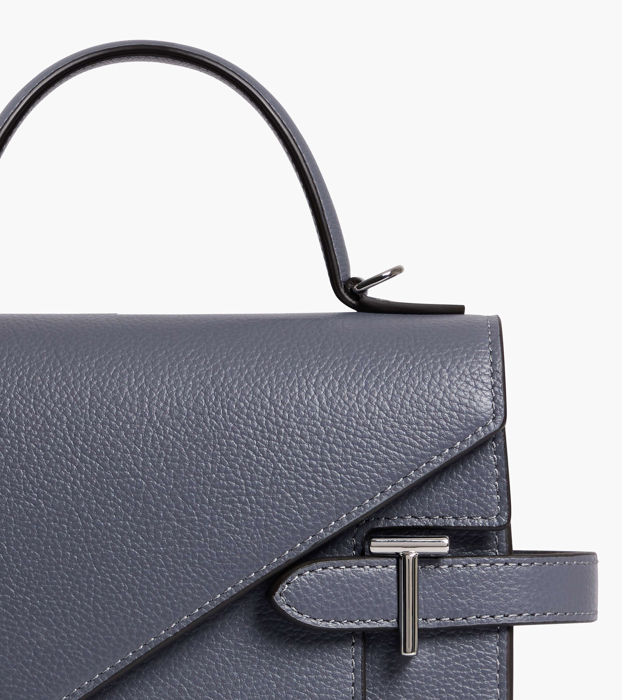 Le Tanneur Emilie sac à main double rabat bleu acier