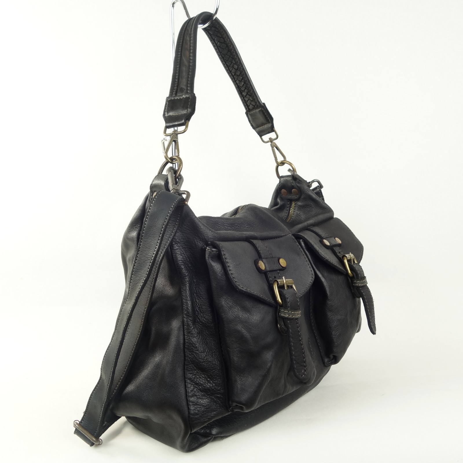 Collection Esprit Cuir Paula sac besace noir cuir vintage