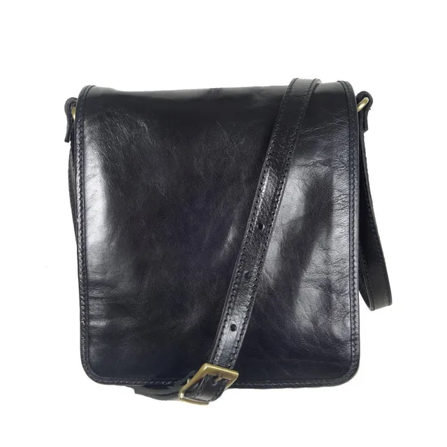 Collection Esprit Cuir MILANO sac bandoulière cuir noir homme