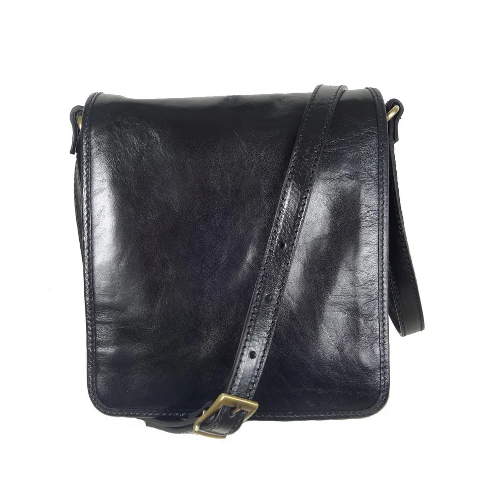 Collection Esprit Cuir MILANO sac bandoulière cuir noir homme