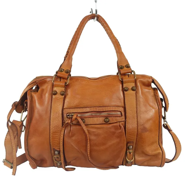 Collection Esprit Cuir Lola sac camel cuir vintage