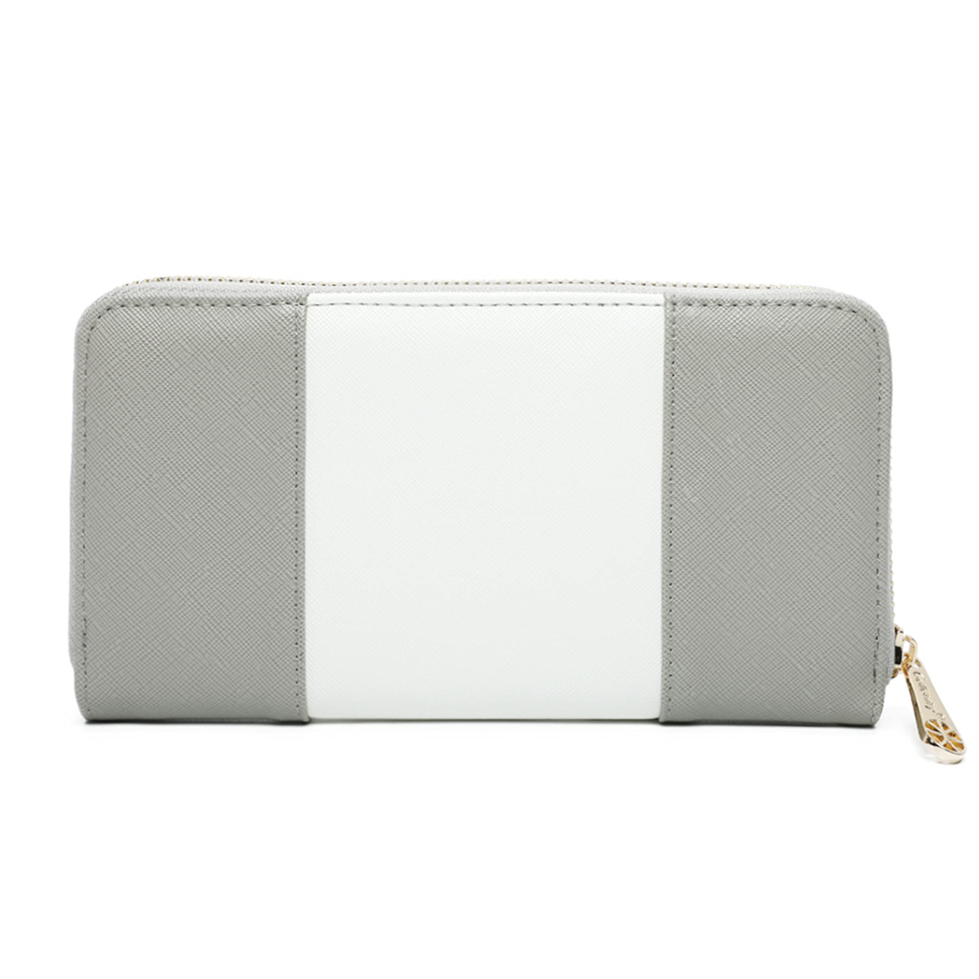 Gallantry Accessoires Portefeuille zippé bicolore Gris Blanc 20 cm