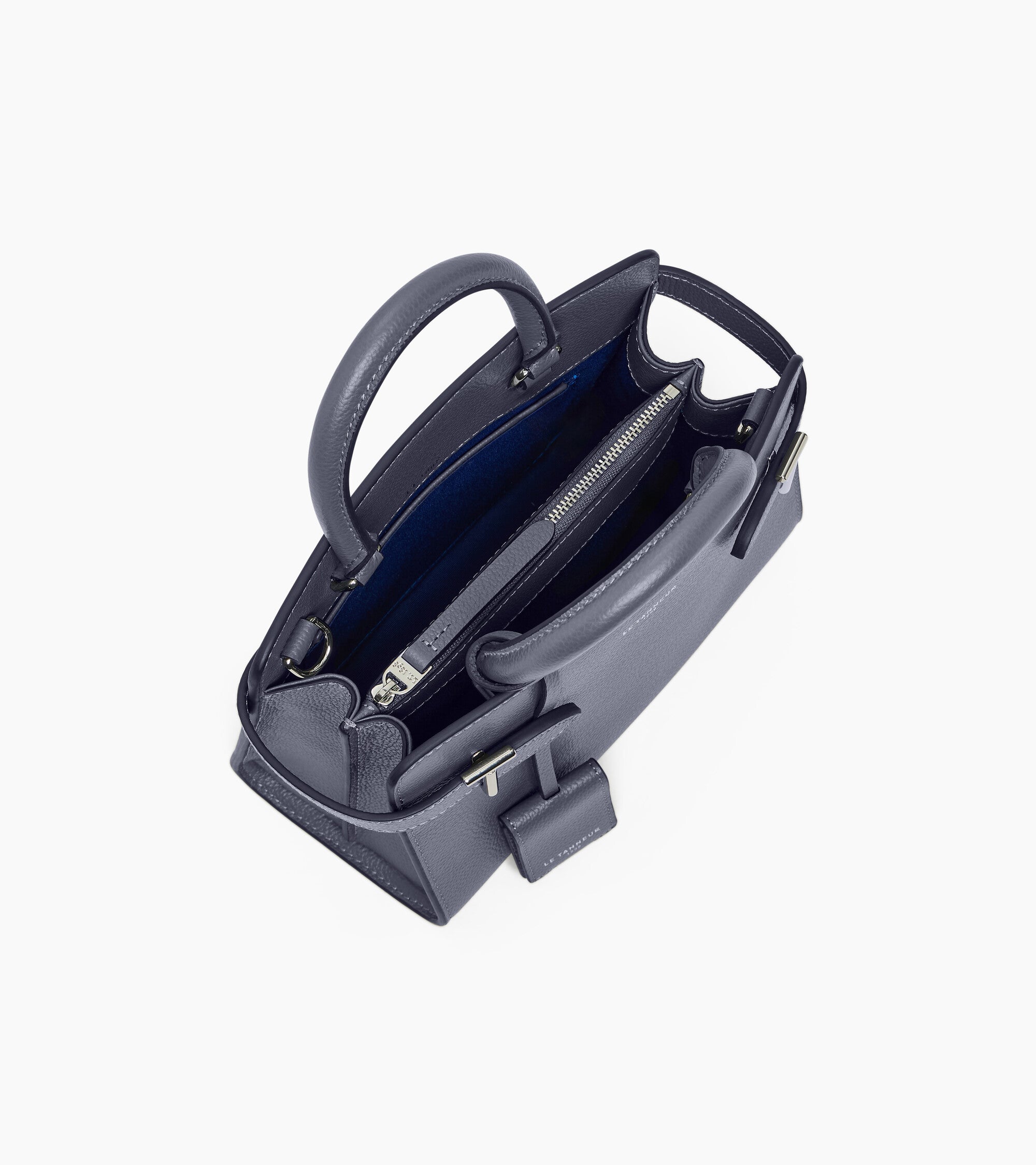 Le Tanneur Emilie petit sac à main cuir grainé bleu