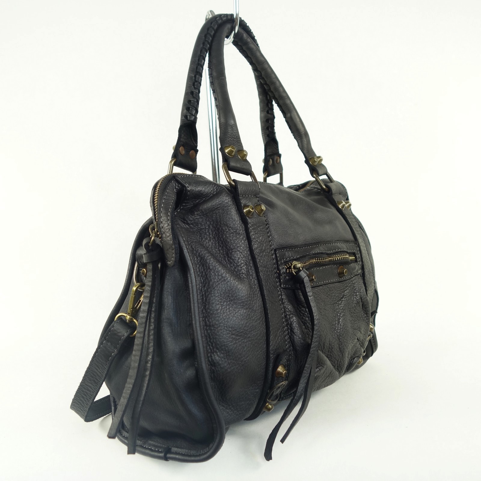 Collection Esprit Cuir LOLA sac epaule cuir noir lave