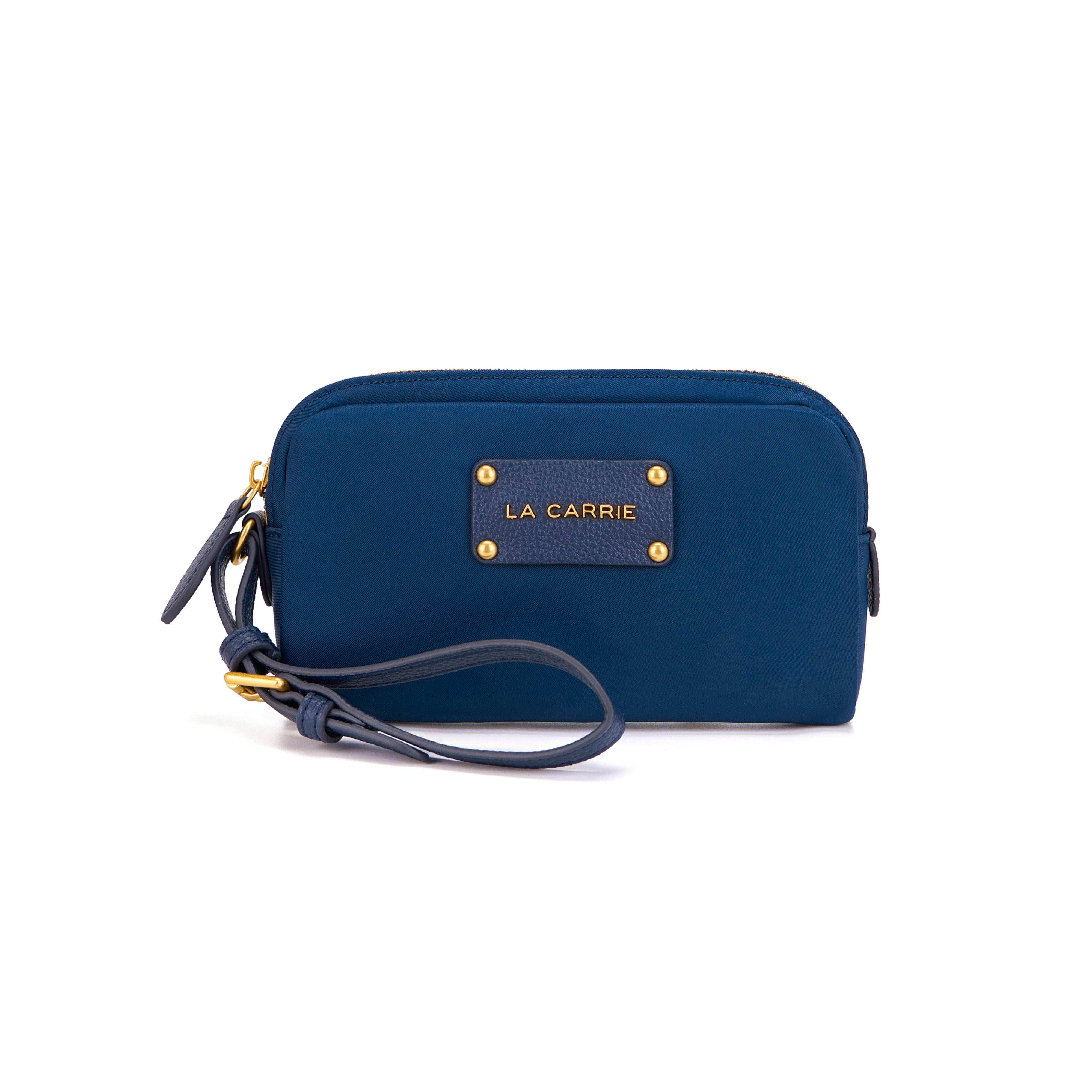 La Carrie In&Out pochette nylon blue brown 18 cm