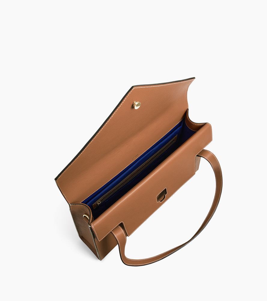 Le Tanneur Emilie porte-documents cuir grainé Brown Tan 13"