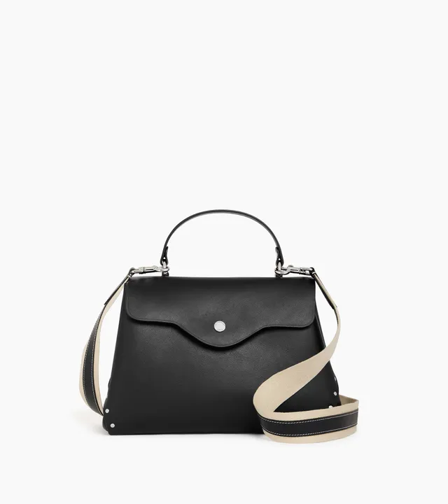 Le Tanneur Sans Couture sac à main cuir lisse noir