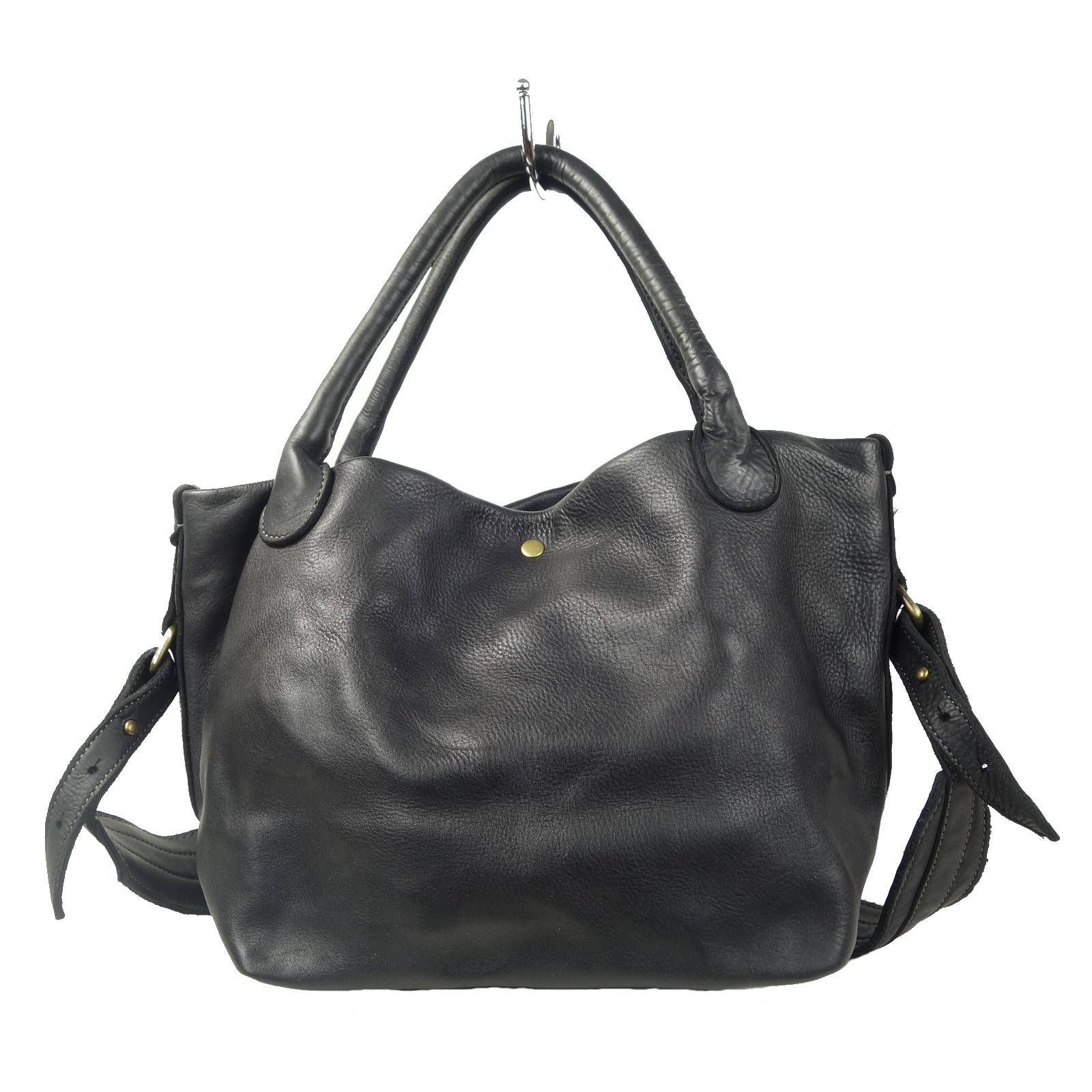Collection Esprit Cuir Mina sac 2 en 1 cuir noir