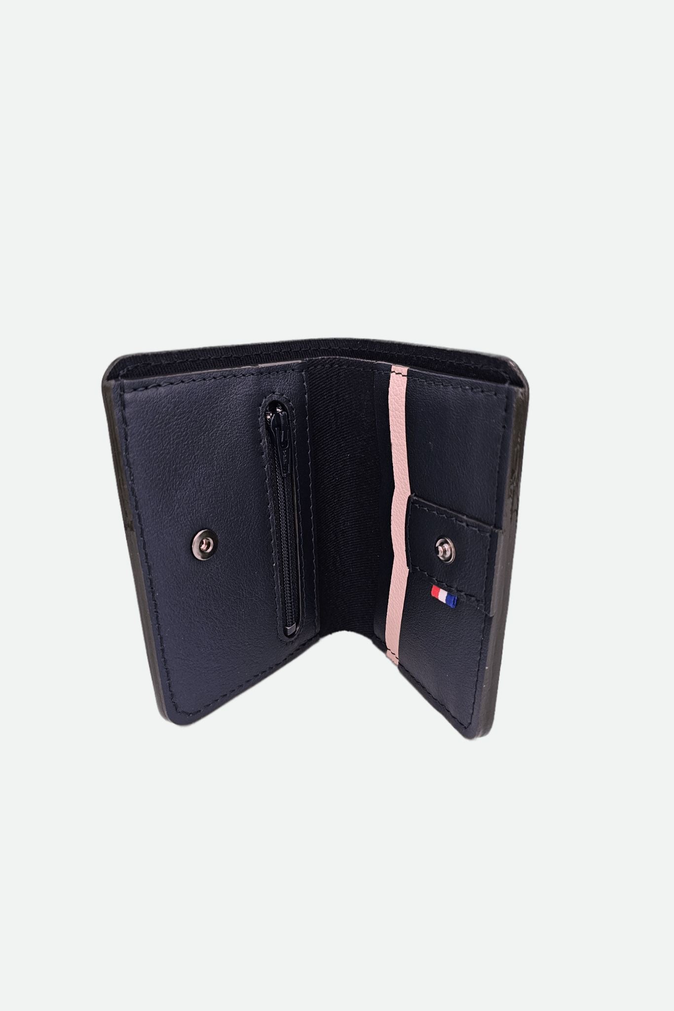 Nodie's Arsène portefeuille cuir bleu marine rose poudre