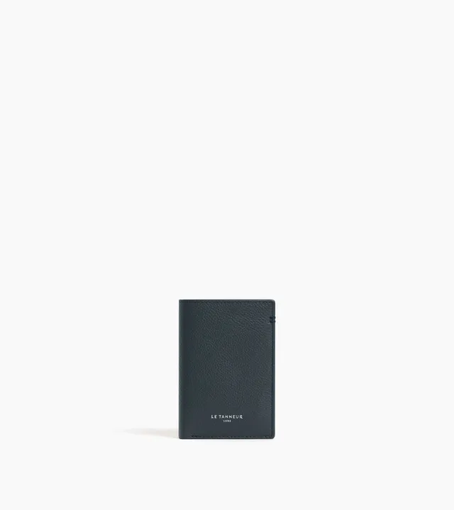 Le Tanneur Lucien porte-cartes cuir grainé Twilight Blue