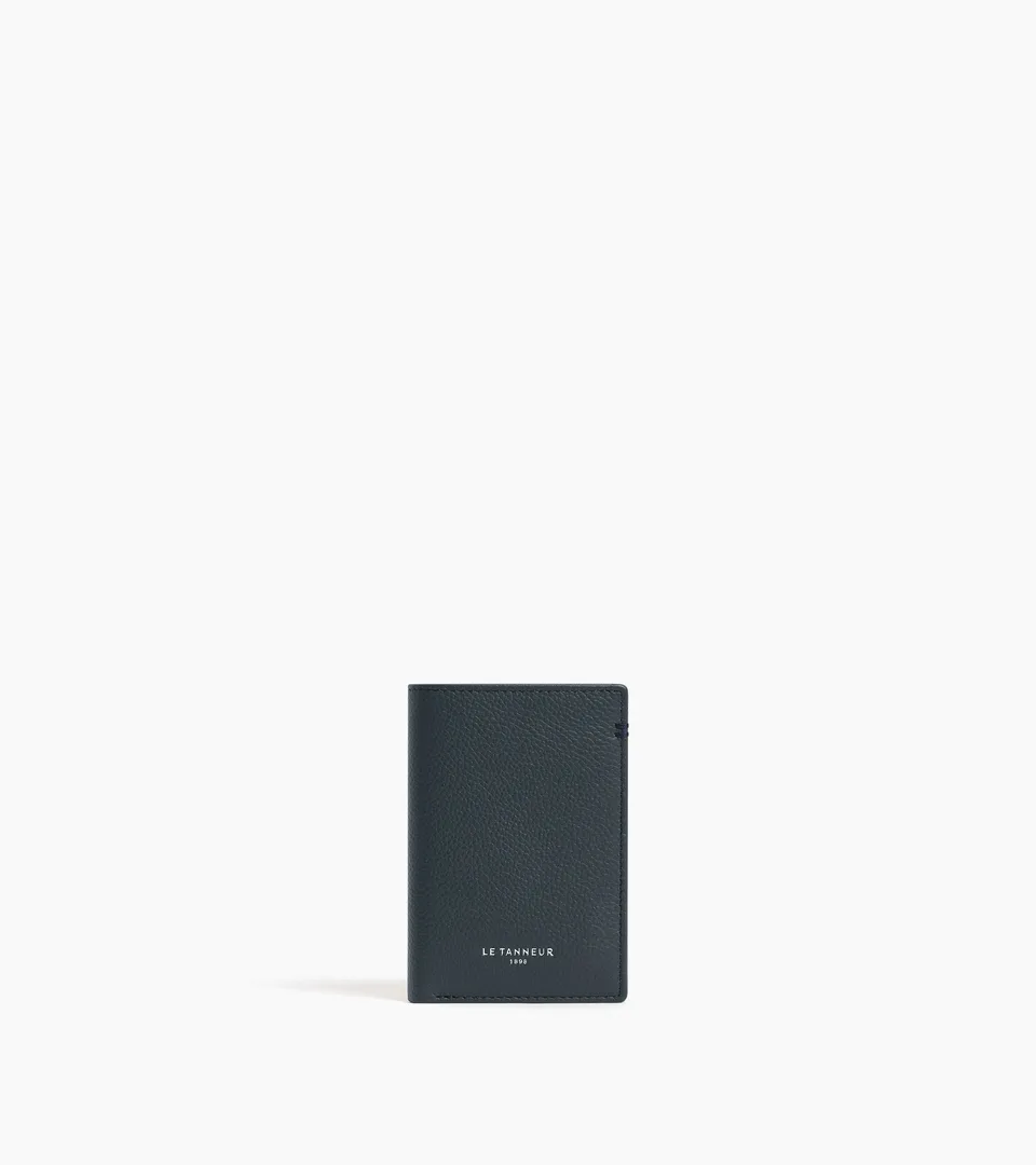 Le Tanneur Lucien porte-cartes cuir grainé Twilight Blue