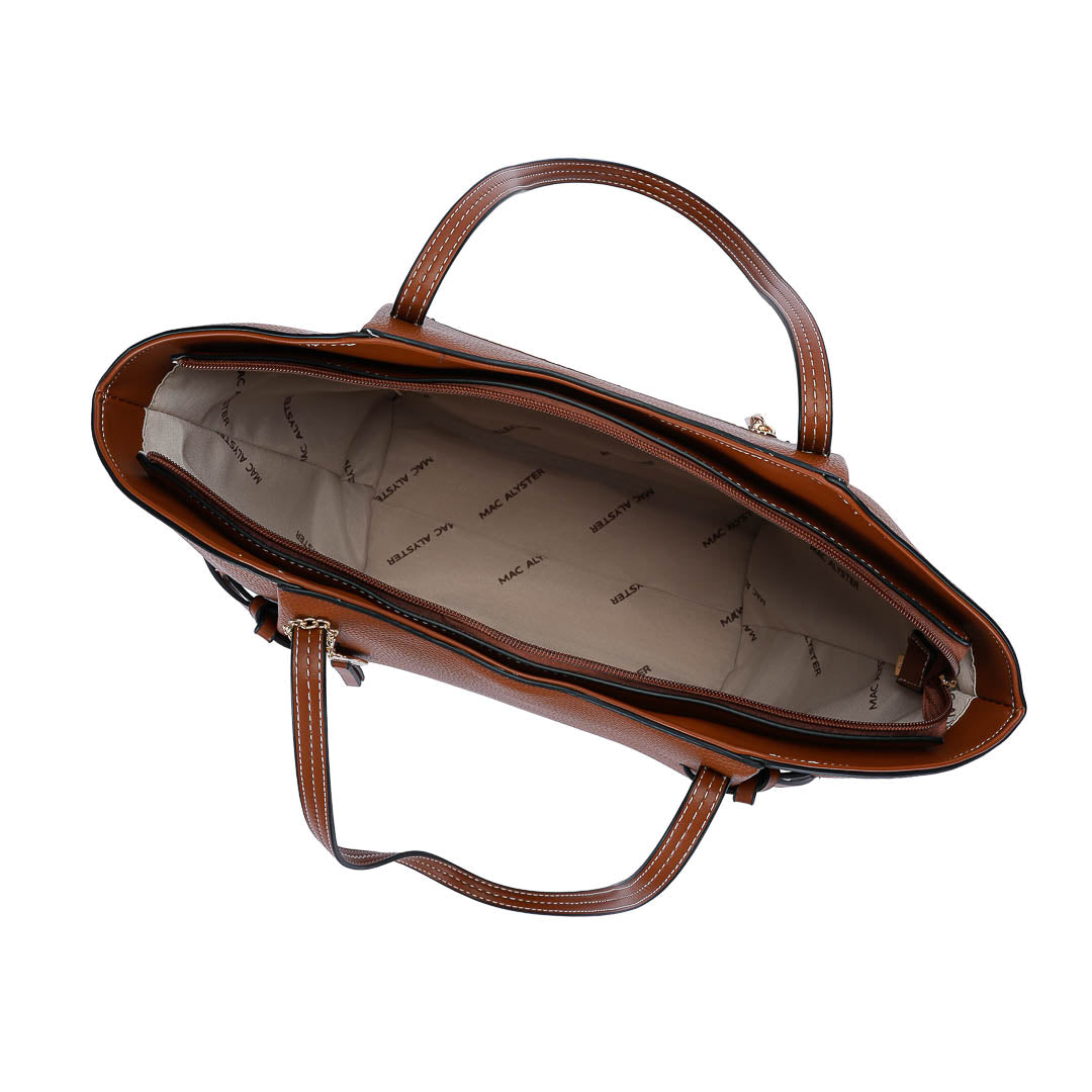 MAC ALYSTER ALTO Sac cabas Marron Cognac grand trapèze