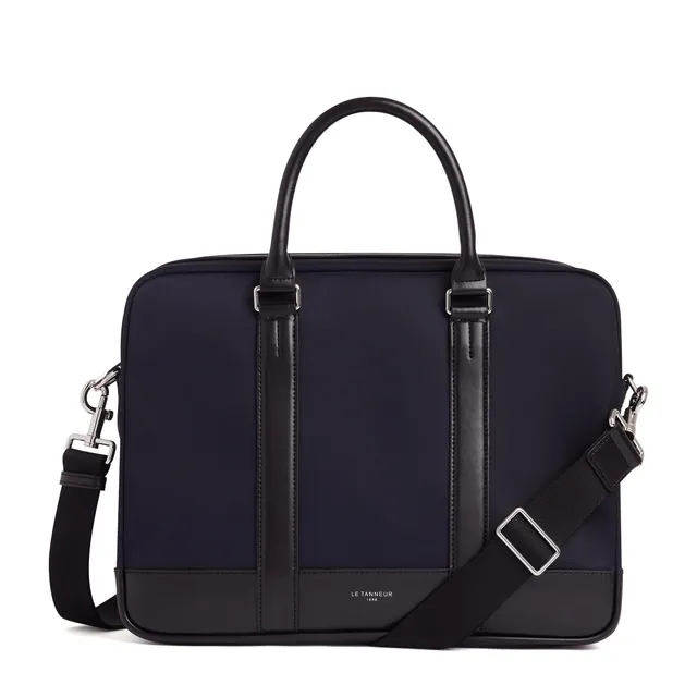 Le Tanneur Gaspard Tgas4000 sacoche toile et cuir 38,5 cm