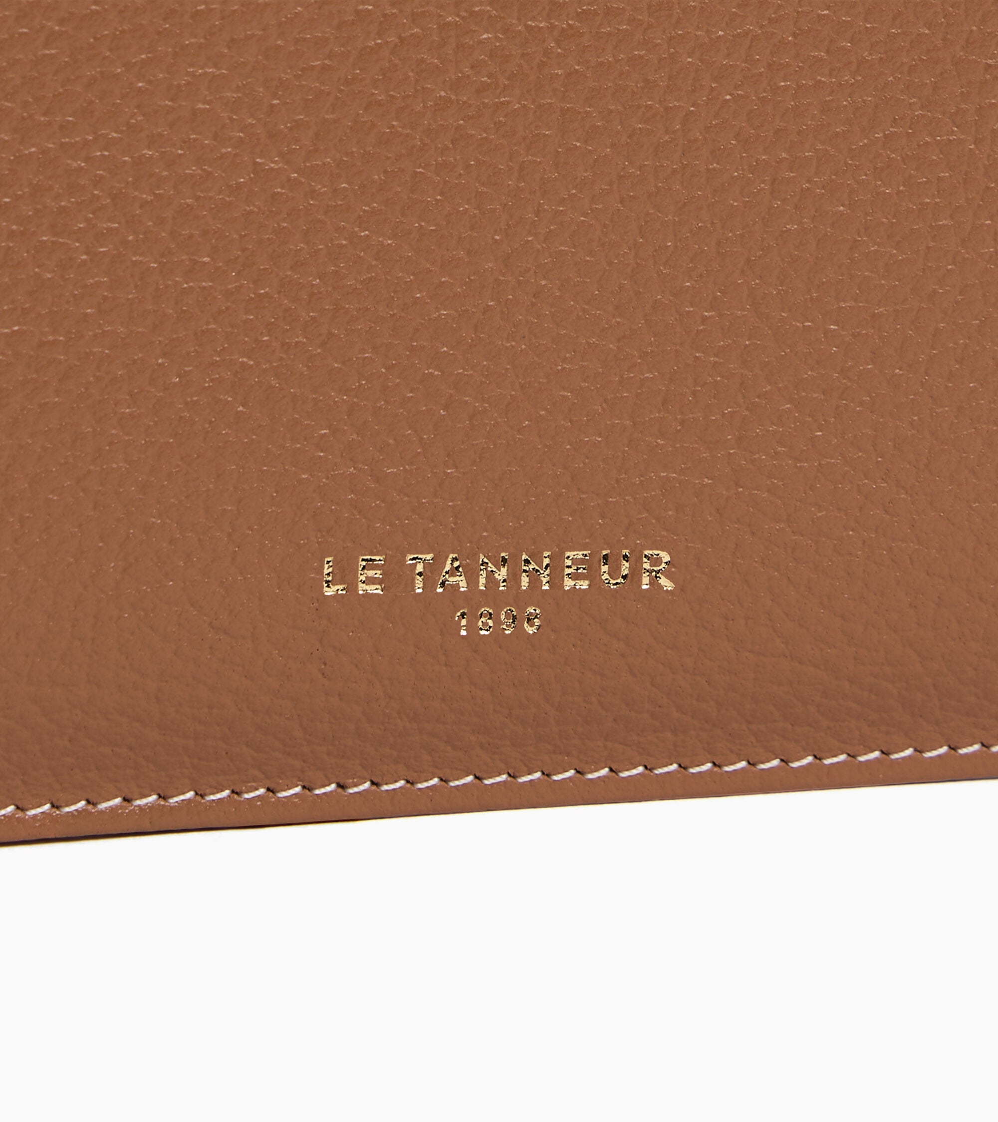 Le Tanneur Albertine porte-cartes cuir grainé marron zippé