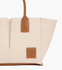 Le Tanneur Elena sac toile coton cuir grainé clutch