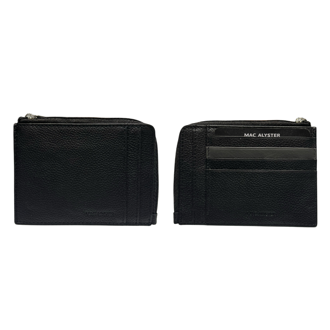 Mac Alyster Dandy porte cartes 8CC Noir zip 0,5 cm