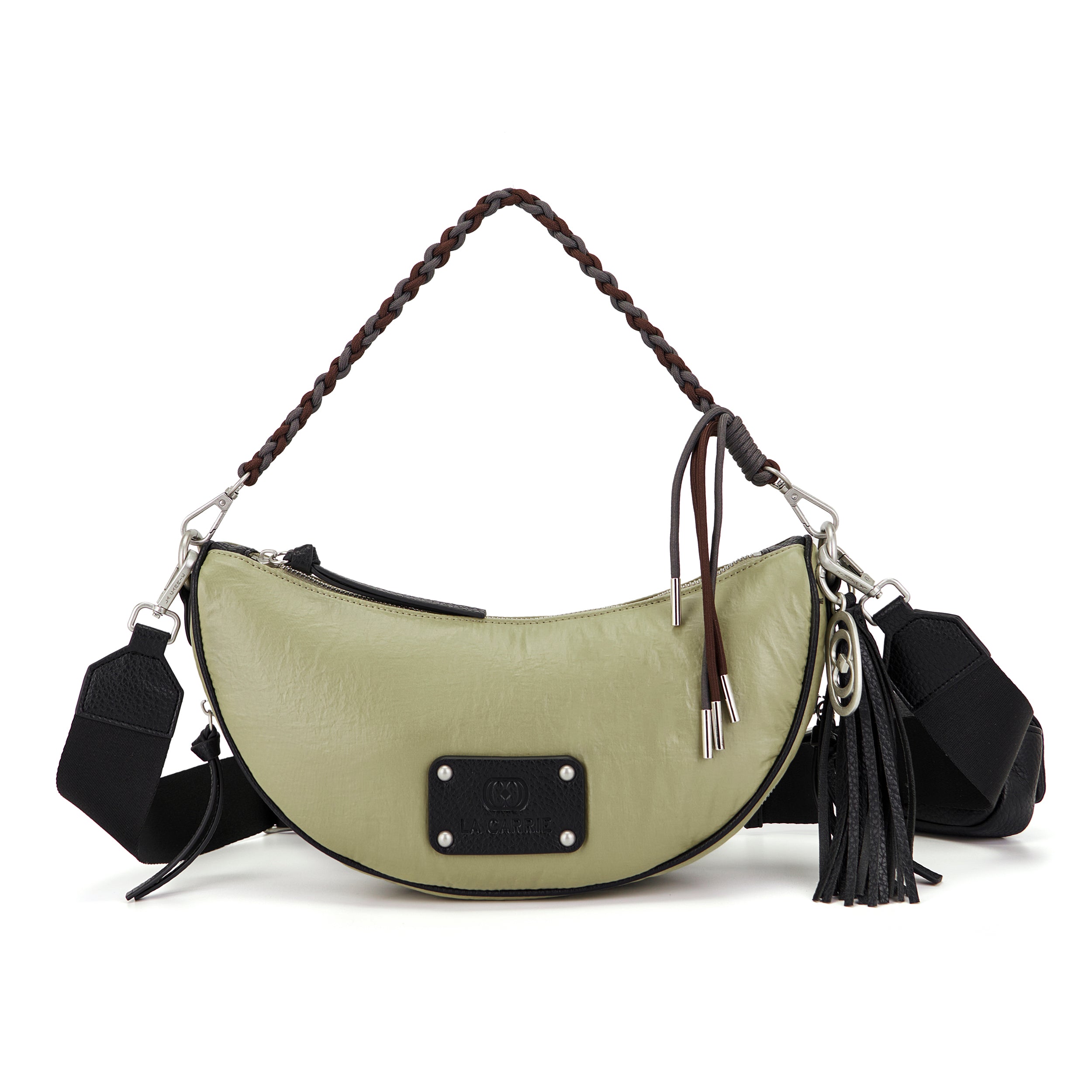 La Carrie Fiber sac bandoulière taupe nylon 33 cm