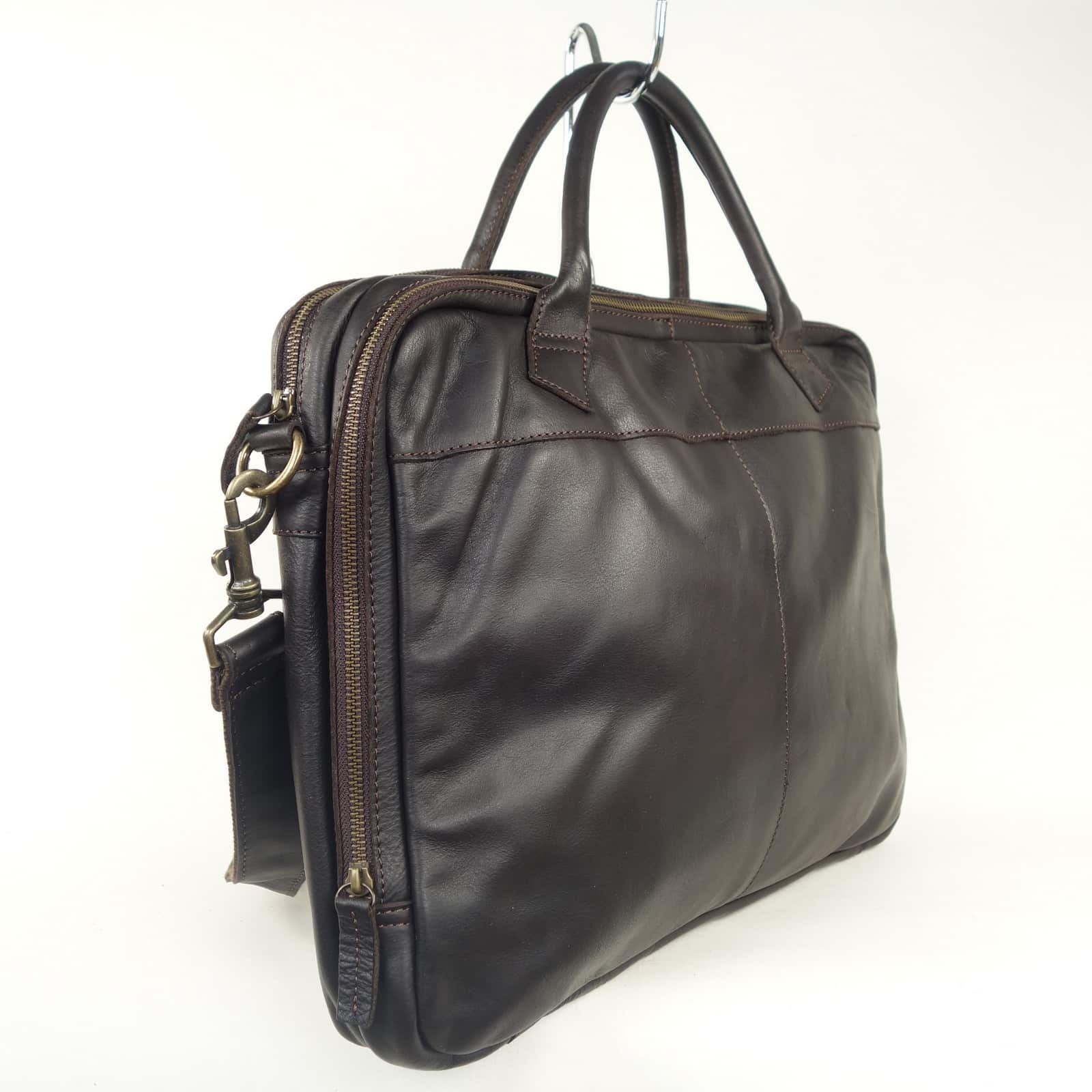 Collection Esprit Cuir GRAHAM cartable cuir marron 17 pouces A4