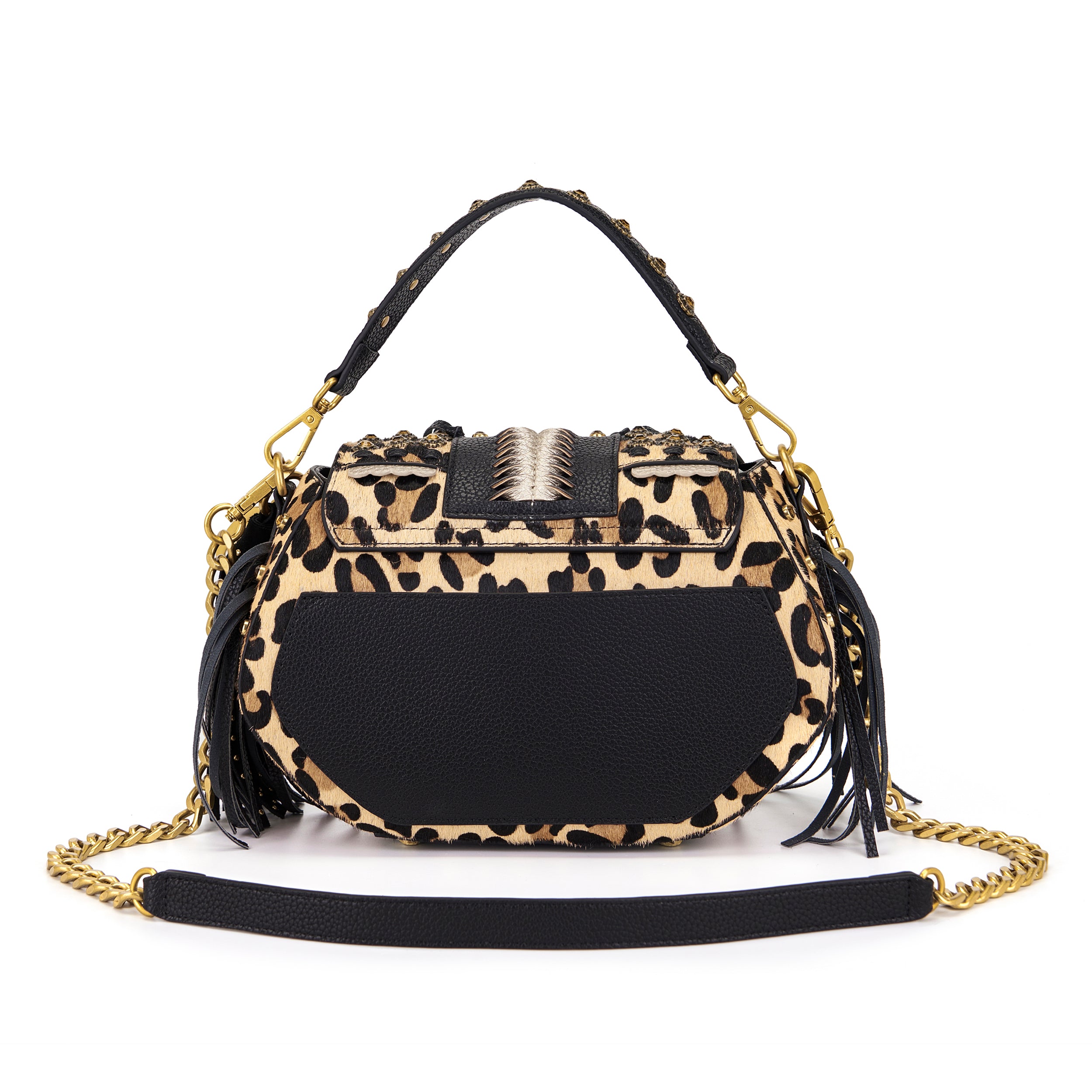 La Carrie Jungle sac à main léopard cuir 25x10x17cm