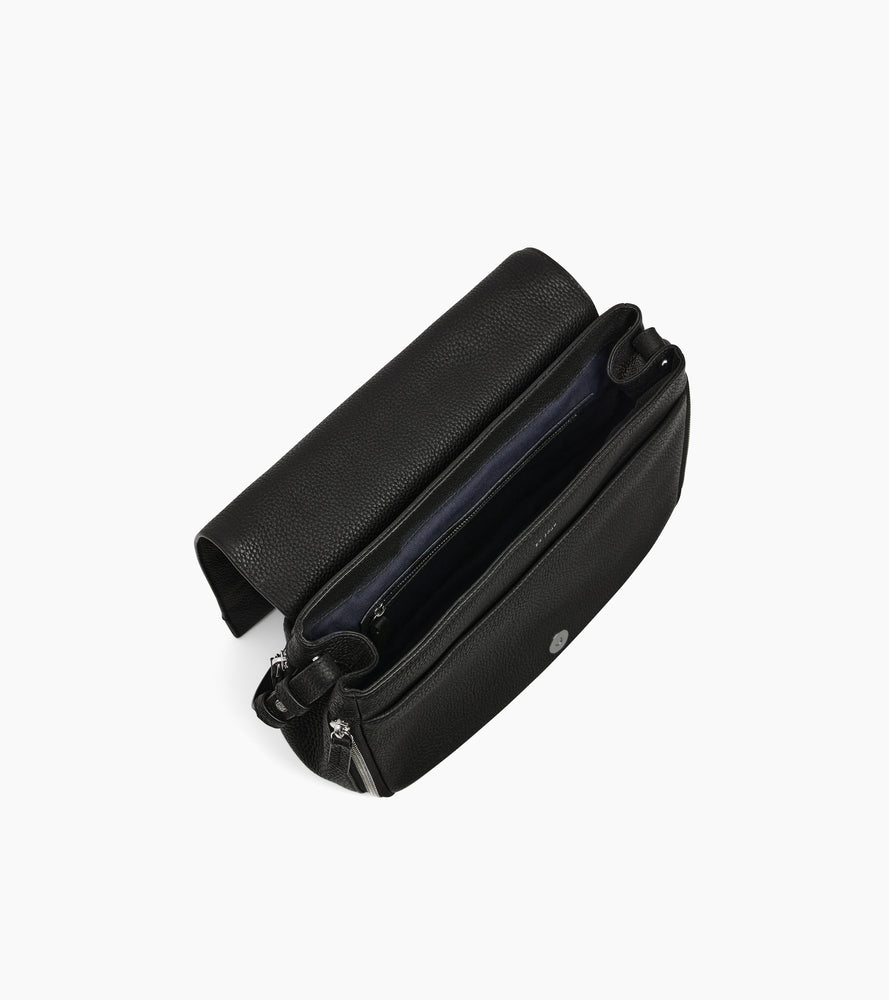 Le Tanneur Aurore sac bandoulière cuir grainé noir