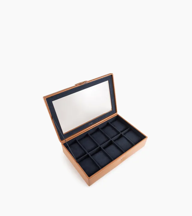 Le Tanneur coffret à montres cuir recyclé naturel 10 places