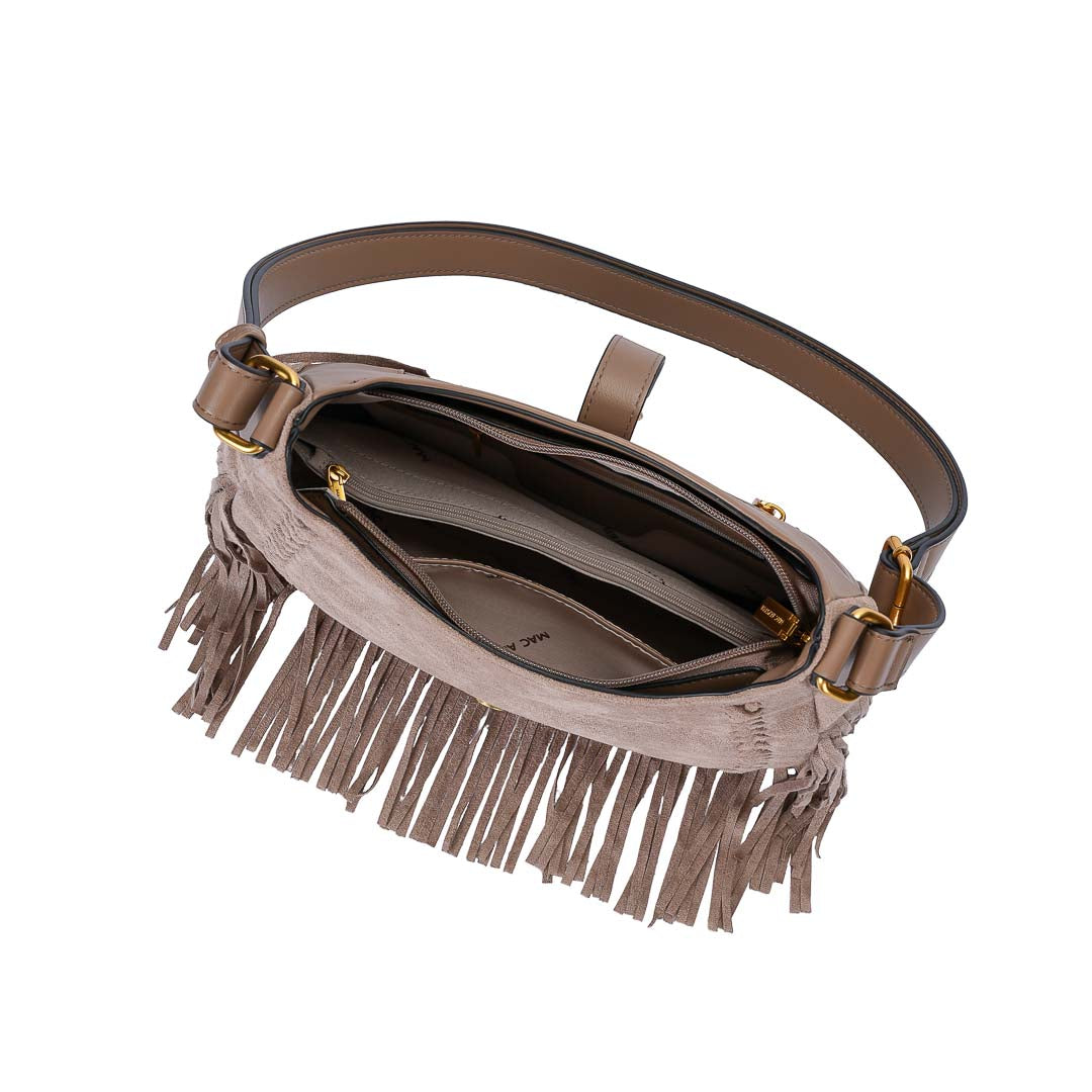 Mac Alyster Celeste Sac Besace Taupe Suédine