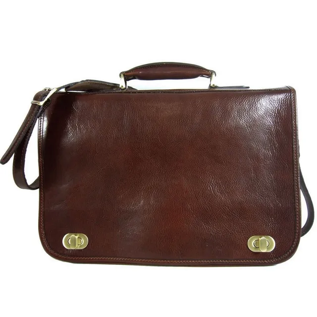 Collection Esprit Cuir GIACOMO porte-document cuir marron A4 PC 15