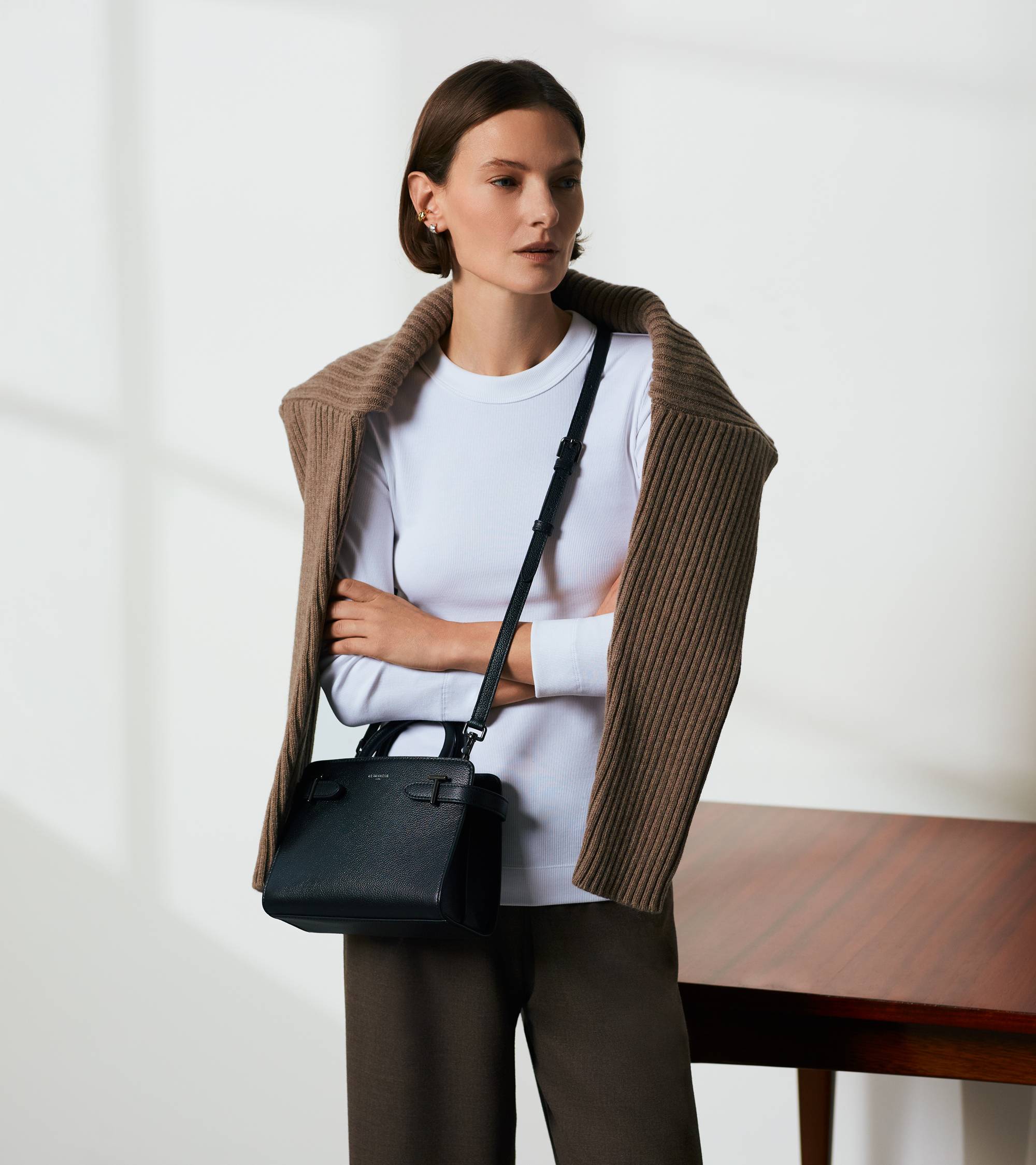 Le Tanneur Emilie petit sac à main cuir grainé noir