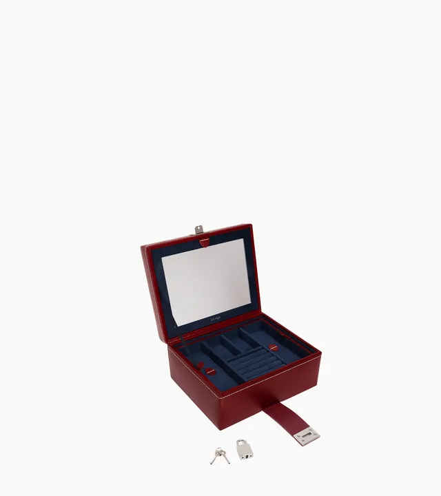 Le Tanneur boîte à bijoux cuir moyen Revolution red miroir