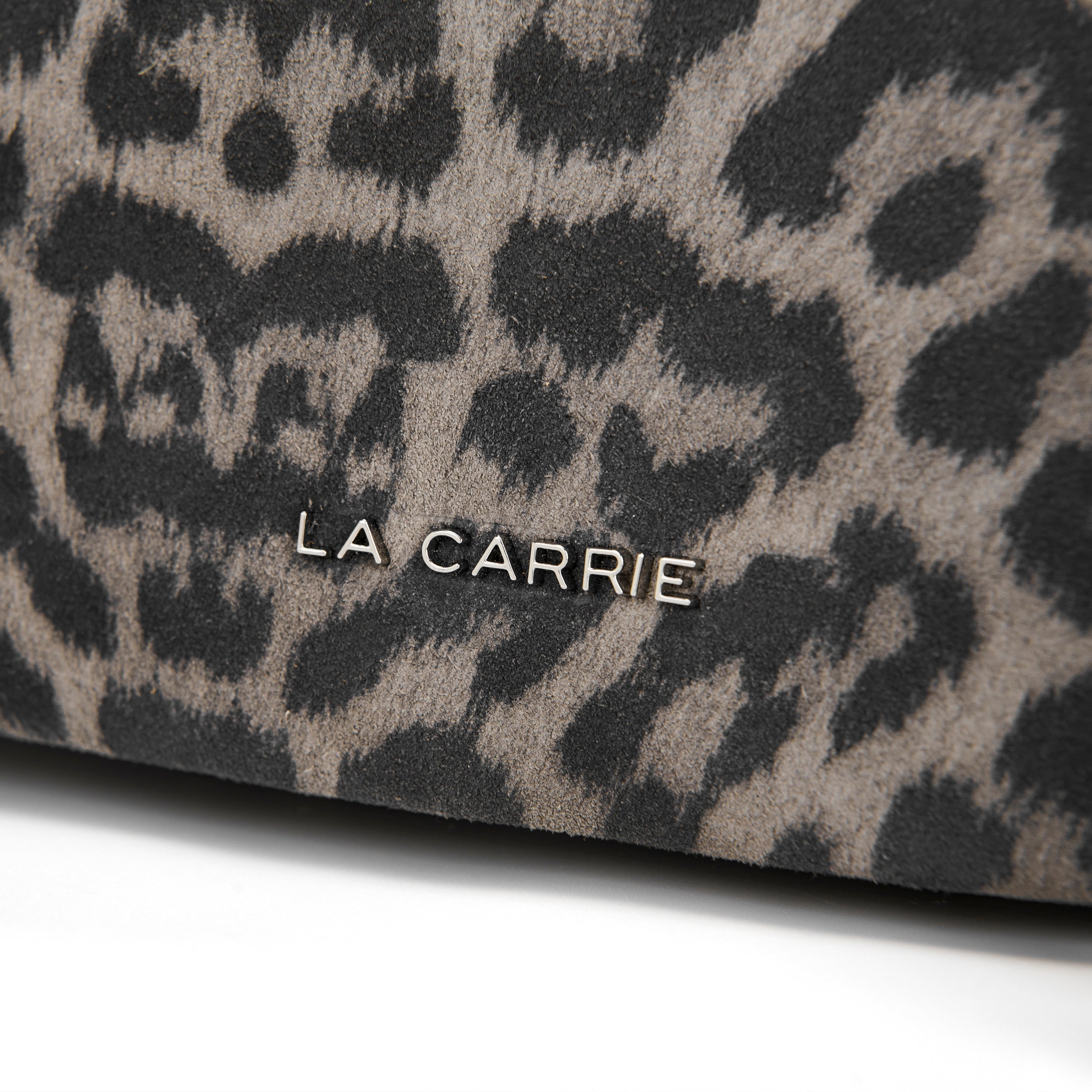 La Carrie Isabel Lio sac épaule gris suède animalier