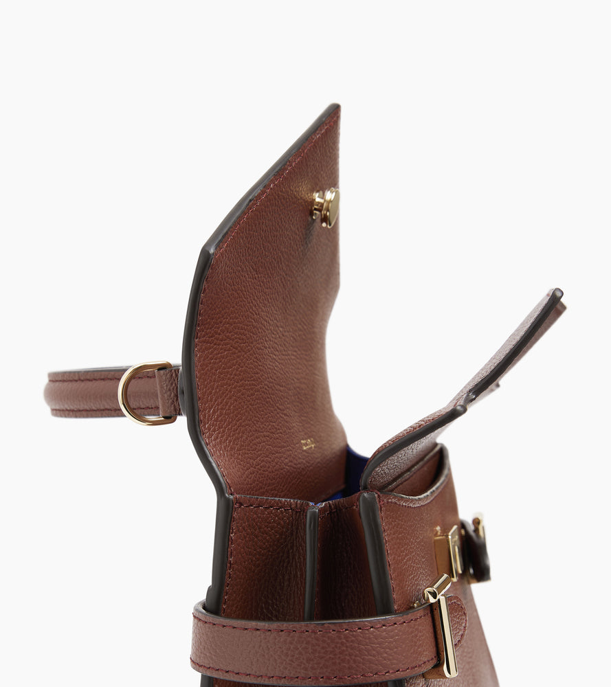 Le Tanneur Emilie petit sac à main cuir grainé double rabat