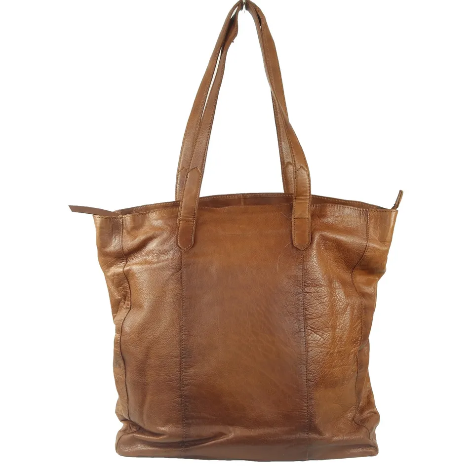 Collection Esprit Cuir Jemma cabas cuir marron zippé