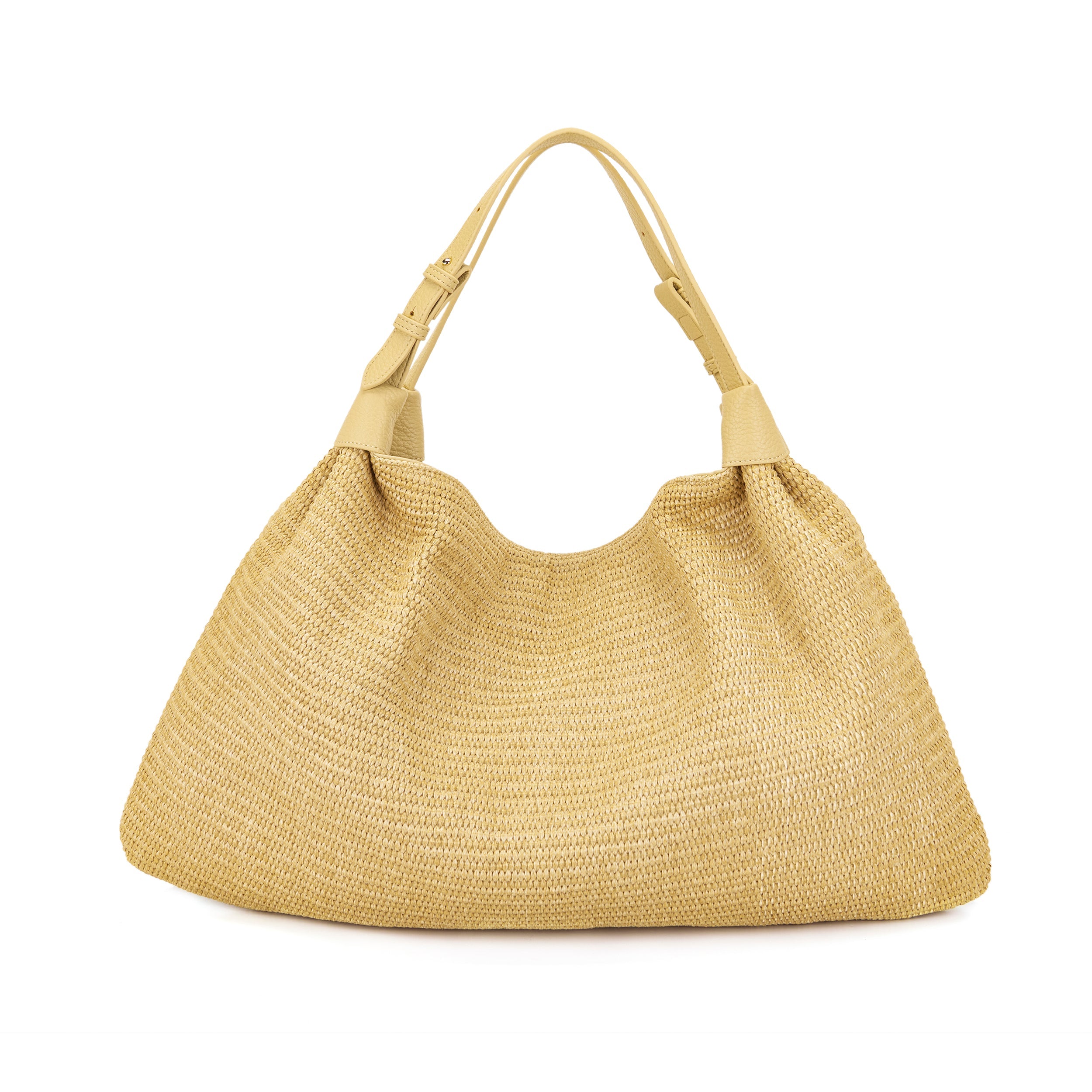 La Carrie La Plage sac shopping beige raffia 56 cm