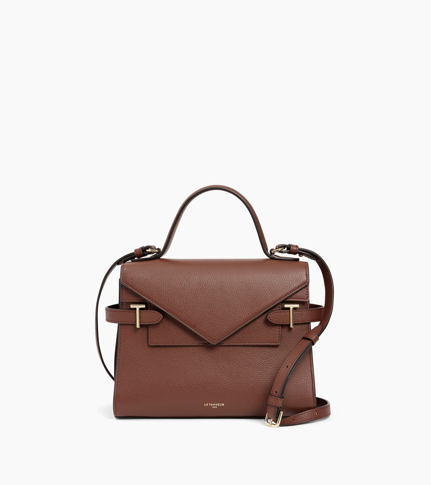 Le Tanneur Emilie sac à main cuir grainé double rabat