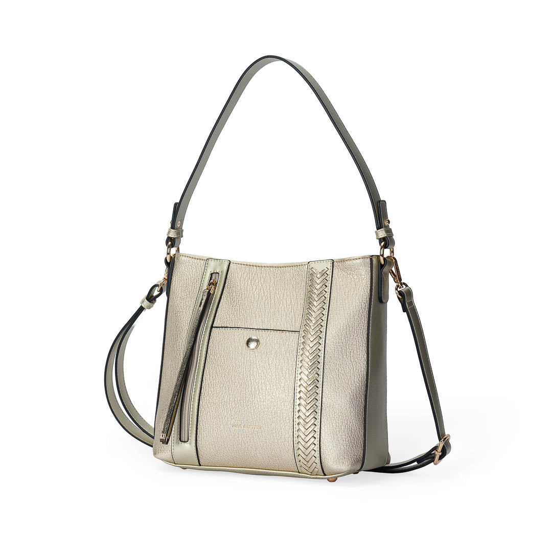 MAC ALYSTER CONTRASTE sac épaule cognac grainé 25,5 cm