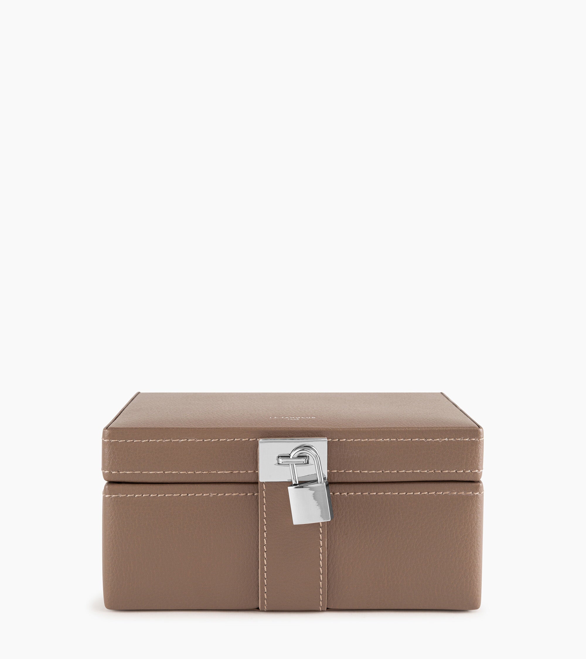 Le Tanneur boîte à bijoux cuir recyclé taupe