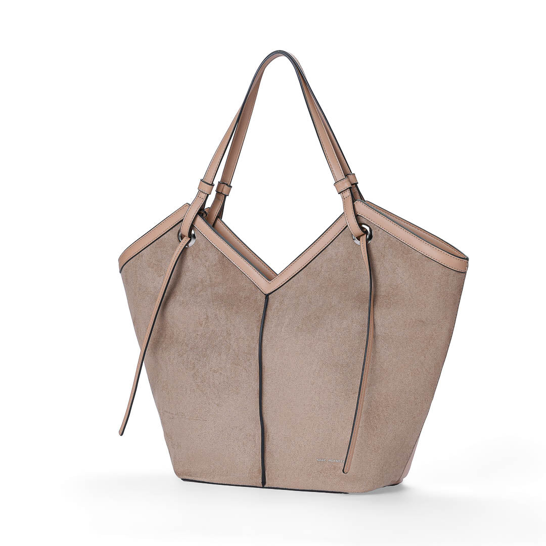 Mac Alyster Captivante grand sac shopping Noir suédine 49 cm